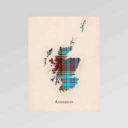 Clan Anderson Scottish Tartan Map - Of Scotland Family Wall Decor, Ready To Hang - thumbnail 2