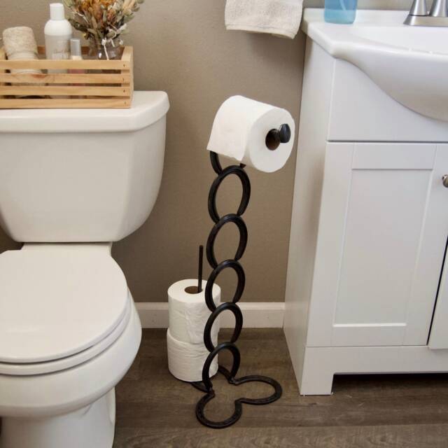 Horseshoe & Railroad-Spike Toilet Paper Holder - The Heritage Forge - image 1