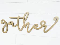 Gather Sign Birch Wood Wall Decor - thumbnail 1