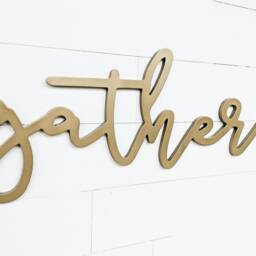 Gather Sign Birch Wood Wall Decor - thumbnail 3