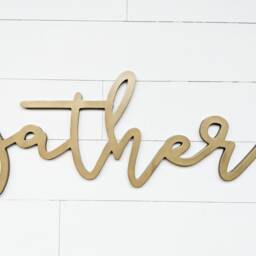 Gather Sign Birch Wood Wall Decor - thumbnail 2