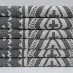 "Double Face Towel, Ultra Soft Towel, Aztec Towel, Black Towel, Cotton Towel, Turkish Towel, 40""x70" - thumbnail 2