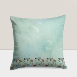 Rose Turquoise Floral Pillow Case, Farmhouse Decoration Cushion Cover, Summer Throw Pillow, Stylish Living Room Decor, Vibrant Design - thumbnail 4