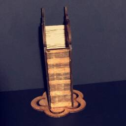 Beautiful Hardwood Desk Caddy, Artificial Flower Arrangement Vase - thumbnail 2