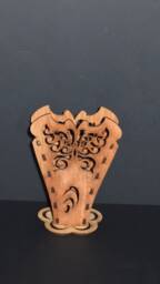 Beautiful Hardwood Desk Caddy, Artificial Flower Arrangement Vase - thumbnail 1