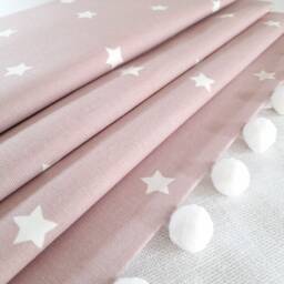 Pink Stars Blackout Roman Blind With Pom Trim - thumbnail 2