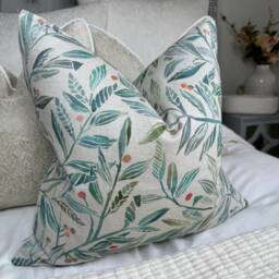 Pomegranate Cushion Cover Voyage Fabric Botanical Design Double Sided Handmade in UK Countryside Pillow