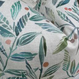 Leaf Design Cushion Cover, Green Pillow Cover , Torquay Cotton Linen Fabric, Spring/Countryside Home Voyage Pomegranate - thumbnail 2