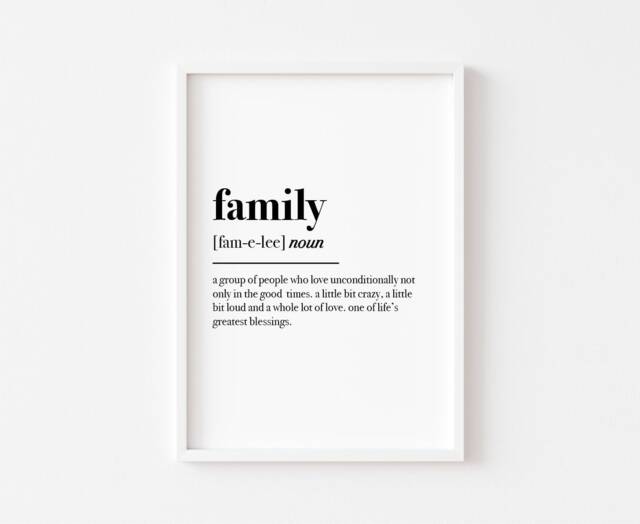 Home Prints - Wall Art Family Print Definition Decor Bedroom Love - image 1