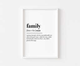Home Prints - Wall Art Family Print Definition Decor Bedroom Love - thumbnail 1