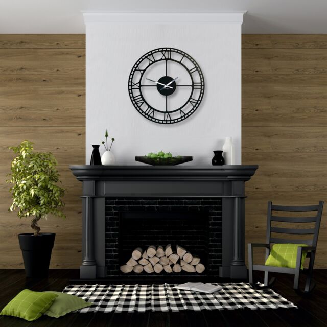 Vintage Style Wall Clock in Black - image 1