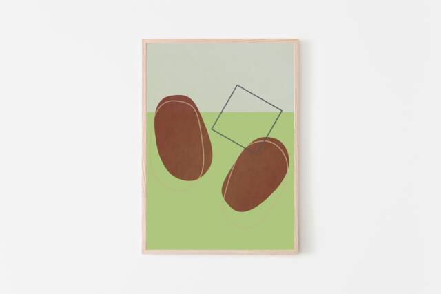 Matcha Red Bean Boba Art, Modern Food Giclee Print, Fine Art Paper Home & Kitchen Decor For The Food Lover - image 1
