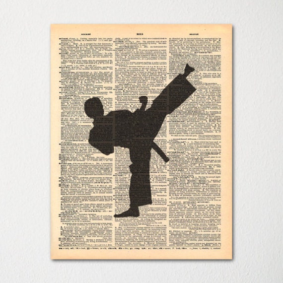 Martial Arts Dictionary Art Print/Vintage Paper