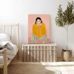 Abstract People Art - Mid Century Art, Modern Wall Minimalist Print, Living Room Female Figure - thumbnail 3