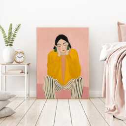 Abstract People Art - Mid Century Art, Modern Wall Minimalist Print, Living Room Female Figure - thumbnail 2