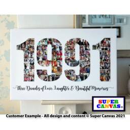 Happy 30Th Birthday Year 1995 Son Daughter Husband Wife Best Friend Party Photo Picture Collage Board Framed Canvas Print Gift - thumbnail 1