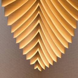 Leaf Floor Lamp 122cm - 4'0, Wood Stand - Minimalist Living Room Made From Resin Paper Material - Housewarming Gift Idea For Friends - thumbnail 3