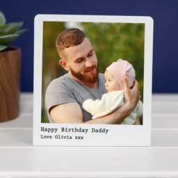 Personalised Photo Stand - Custom Metal Standing Frame Birthday Gift For Him Husband Daddy Sentimental Keepsake Grandad - thumbnail 4