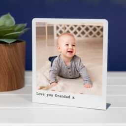 Personalised Photo Stand - Custom Metal Standing Frame Birthday Gift For Him Husband Daddy Sentimental Keepsake Grandad - thumbnail 1