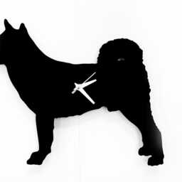 Akita Dog Wall Clock in Black Acrylic Gift - thumbnail 2