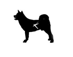 Akita Dog Wall Clock in Black Acrylic Gift