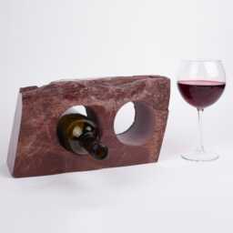 Handmade Burgundy Marble Wine Bottle Holder Unique Rack - thumbnail 1