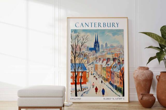 Canterbury Travel Print Wall Art Hanging Home D??cor Gift Lovers Lover - image 1