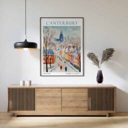 Canterbury Travel Print Wall Art Hanging Home D??cor Gift Lovers Lover - thumbnail 2
