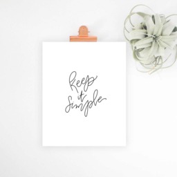 Keep It Simple Poster, Printable Wall Art, Inspirational Quote, Home Decor, Lettered Print, Office Digital Download, Minimalist Art - thumbnail 3