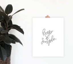 Keep It Simple Poster, Printable Wall Art, Inspirational Quote, Home Decor, Lettered Print, Office Digital Download, Minimalist Art - thumbnail 1