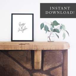 Keep It Simple Poster, Printable Wall Art, Inspirational Quote, Home Decor, Lettered Print, Office Digital Download, Minimalist Art - thumbnail 2