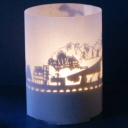 Liechtenstein Skyline Shadow Play Stainless Steel Candle Souvenir