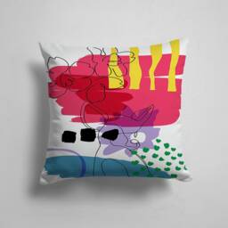 Abstract Cushion Cover-Modern Pillow Case-Decorative Living Room Cover- Housewarming Case-Gift For Her-Handmade Material - thumbnail 2