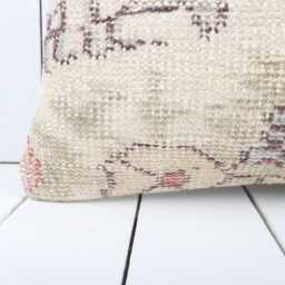 Vintage Turkish Kilim Lumbar Pillow Cover 12x24 Inch, Handmade - thumbnail 2