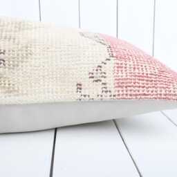 Vintage Turkish Kilim Lumbar Pillow Cover 12x24 Inch, Handmade - thumbnail 4