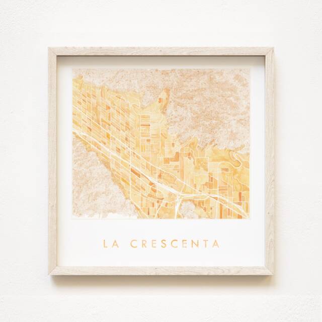La Crescenta Montrose Ca??ada Flintridge Topo Watercolor Map - Art Print California San Gabriel Mountains Moving Realtor Wedding Gift - image 1