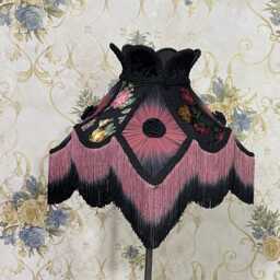 Gothic Floral Velvet Lampshade Victorian Style Fringe Lampshade - thumbnail 2