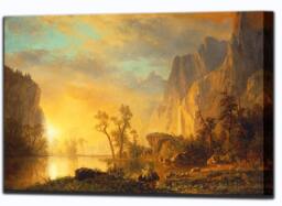 Sunset in The Rockies By Albert Bierstadt, Rocky Mountains, Canvas Art Wall Decor Print, Ready To Hang - thumbnail 1