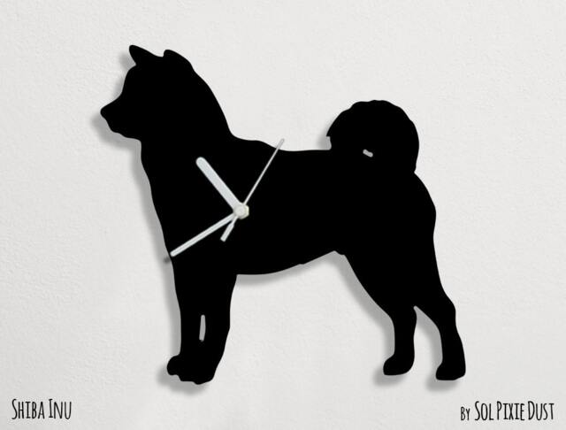 Shiba Inu Dog - Wall Clock Silhouette - image 1