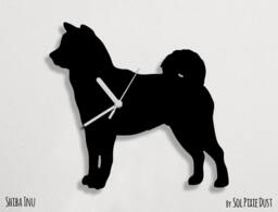 Shiba Inu Dog - Wall Clock Silhouette - thumbnail 1