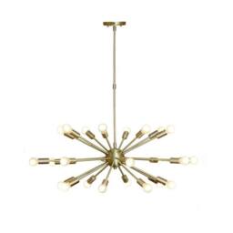 Handmade Brass Sputnik Chandelier, Mid Century Modern Light - 32 Inch - thumbnail 3