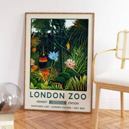 Henri Rousseau Print, London Zoo Poster, Vintage Wall Art, Floral A1/A2/A3/A4 - thumbnail 2
