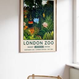 Henri Rousseau Print, London Zoo Poster, Vintage Wall Art, Floral A1/A2/A3/A4 - thumbnail 3