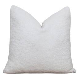 White Textured Pillow Cover - Boucle Neutral Accent Covers Modern Sofa 20x20 18x18 16x26 -- Evie - thumbnail 3
