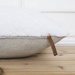 White Textured Pillow Cover - Boucle Neutral Accent Covers Modern Sofa 20x20 18x18 16x26 -- Evie - thumbnail 2
