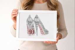Personalized Word Art Gift, Custom Name Silhouette Print, High Heels, Shoes - thumbnail 1