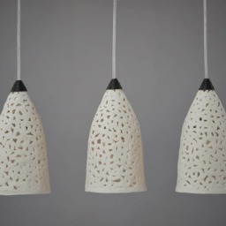 Lighting. 3 Porcelain Pendant Lights. Chandelier Lighting. Ceiling Hanging Lamps. Kitchen Ceramic Lights - thumbnail 2