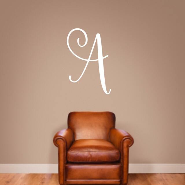 Monogram Initial Vinyl Wall Decal Family Name Decor - image 1