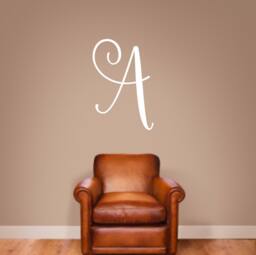 Monogram Initial Vinyl Wall Decal Family Name Decor - thumbnail 1