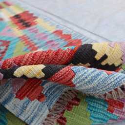 2'9x8'2 Ft Mimana Chubi Runner Rug, Afghan Stunning Handmade Kilim Flatweave Oriental Turkmen Hallway Rug - thumbnail 4